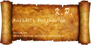 Kollát Polikárp névjegykártya